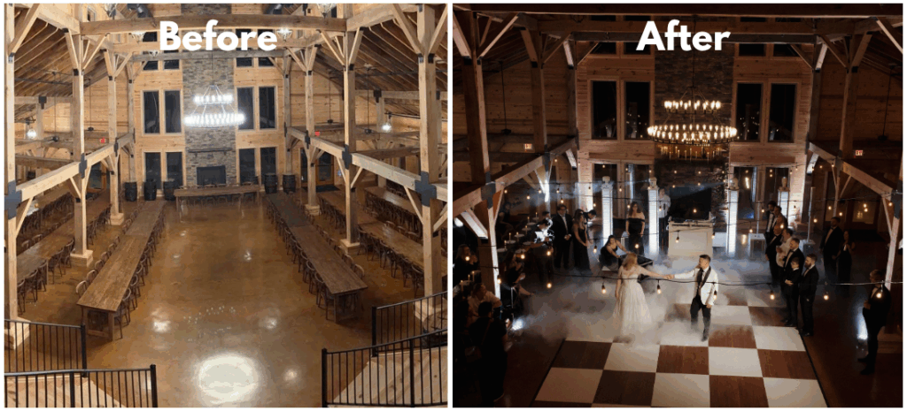 Dance Floor Room Before and After